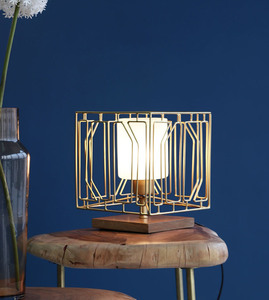 AK Brass Decorative Metal Table Lamp <b>Set</b> <b>of</b> 2 in Multi Color Finished Attractive Piece For Room Decor / <b>Shelf</b> Decor - Product Image 2