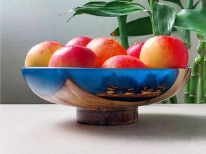 DETAILED LINKED DECOR HANDMADE NATURAL WOODEN AND RESIN SALAD <b>BOWL</b> Good Quality for Home and Restaurant Use for Parties - Product Image 4