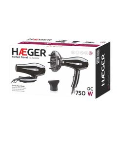 Asciugacapelli da viaggio pieghevole nero Haeger 750W con diffusore e concentratore (HD-750.010B) - Product Image 5