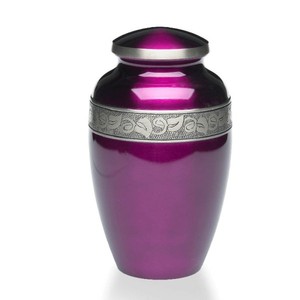 Urna de cremación elegante hecha a mano de Metal para cenizas de pájaro de Color púrpura - Product Image 1