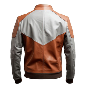 Top Selling Men's Rib Knitted Genuine Sheepskin Leather Classy Motorbike Jackets Smooth Lightweight Motorcycle Jacket For Men - Product Image 2