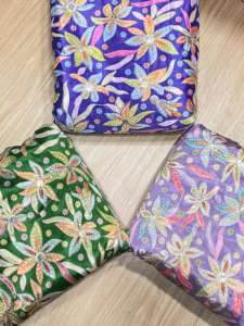 Chinon Position Print Heavily Embroidered Flower Attractive Design Fabric top selling beautiful fabric <b>for</b> bulk selling - Product Image 2