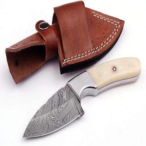Customised High Carbon Steel Damascus Fixed <b>Knives</b> Wood <b>Bone</b> <b>Handle</b> Multi-functional Best Skinning <b>Knife</b> Camping Tools EDC - Product Image 4