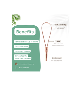 DIVRIS Copper Tongue Cleaner-Reusable Ergonomic Oral Hygiene <b>Scraper</b> for Effective Breath Freshening - Product Image 4