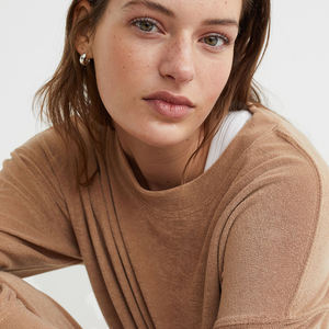 Oem Custom Logo Women's Casual Crewneck Sweatshirts Long Sleeve Cute <b>Tunic</b> Tops Loose Fitting Pullovers Purple - Product Image 3