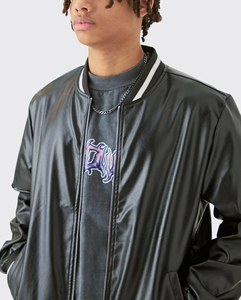 OEM de alta calidad de la Universidad de los hombres de béisbol personalizado Bomber Letterman Varsity chaqueta PU Chenille bordado abrigo largo de invierno - Product Image 5