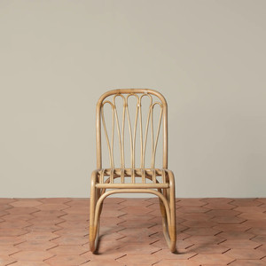 Chaise nordique minimaliste en rotin naturel avec siège coussin pour meubles de maison et décor d'événement de fête de café en plein air de restaurant - Product Image 2