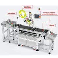 Máquina etiquetadora de bolsas completamente automática SKILT, máquina etiquetadora de bolsas de alimentos vacías, máquina etiquetadora de cartón desplegable