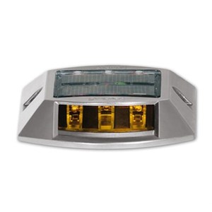 5 piquets solaires routiers jaunes avec 3+3 réflecteurs LED (blancs) en aluminium et plastique, marqueurs routiers en ABS et PC - Product Image 3