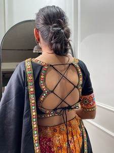 Meilleur tissu dernière collection pur coton Lehenga Choli avec Dupatta avec imprimé et fournisseur de conception de travail Gamthi de Surat - Product Image 6
