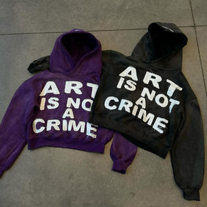 OEM High Quality <b>Y2K</b> <b>Streetwear</b> Hoodie Custom Logo Embroidered Patch Acid Vintage Washed Pullover 100% Cotton - Product Image 2