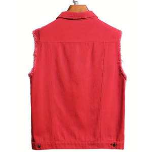 Newest Style Men Sleeveless <b>Vest</b> Denim Men Clothing <b>Black</b> Quantity Custom Oem High Quality Breathable Men Denim <b>Vest</b> - Product Image 2