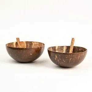 Custom Wholesale Natural <b>Coconut</b> <b>Shell</b> Bowls Set Biodegradable Disposable Dinnerware - Product Image 6