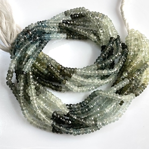 Perles en forme de rondelle à facettes aigue-marine mousse perles naturelles en gros pour la fabrication de bijoux - Product Image 2