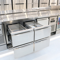 Kulkas Komersial Stainless Steel 6-Laci di Bawah Meja dengan Pendingin Kipas