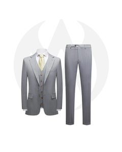 Gris 3 pièces affaires décontracté Slim Fit homme costume BlazerPants Slim Fit costume avec tissu extensible hommes 2 pièces homme costume 3 pièces - Product Image 4