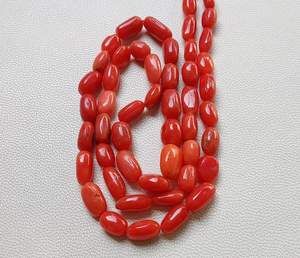Cuentas de forma ovalada de hilo de Coral rojo Natural de 16 pulgadas, cuentas pulidas lisas, cuentas sueltas de piedras preciosas, fabricación de joyas S047 - Product Image 1