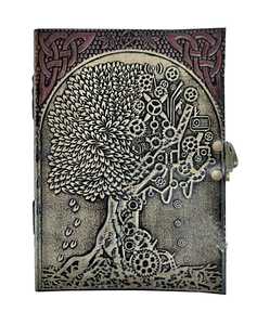 Cổ điển Celtic cây của cuộc sống nổi da Tạp Chí Nhật Ký Sketchbook bìa cứng với chốt và miễn phí gỗ bông giấy Quà Tặng - Product Image 1