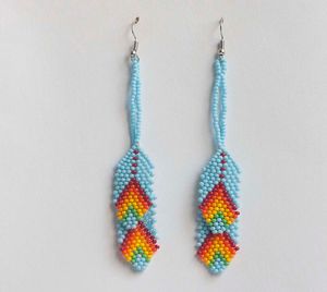 Pendientes de flores tejidas con semillas de colores bohemios para mujer, pendientes de borla de cristal hechos a mano, joyería para vacaciones en la playa para niñas, negro por HF CRAFTS - Product Image 1