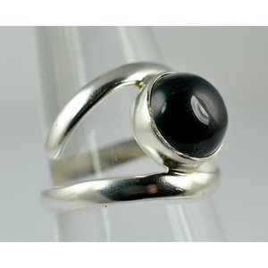 925 Sterling Silver Handmade Black Onyx <b>Ring</b> Rhodium Plated July Birthstone Promise <b>Statement</b> Jewelry - Product Image 5