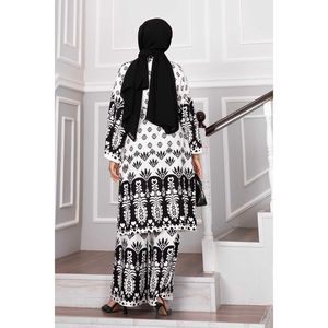 Hijab Kimono Viscose 2 Pièces Ensemble Blanc - Product Image 3
