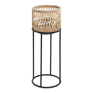 Jardinière moderne en métal noir avec cadre doré, porte-pot d'intérieur élégant pour la maison, le bureau, l'hôtel et le salon. - Product Image 5
