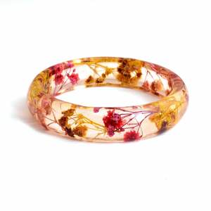 Bracelet de vraie fleur séchée transparente transparente écologique à la mode pour les femmes - Product Image 1