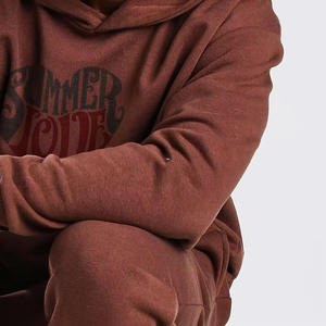 Traje deportivo unisex de 2 piezas de alta calidad, logotipo personalizado, nuevos diseños, chándal liso, Sudadera con capucha, pantalones de chándal, entrenamiento de invierno de talla grande - Product Image 3