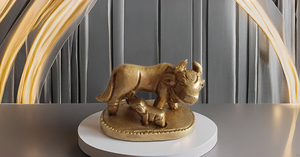 วัวนานดิทองเหลืองขนาด2นิ้วทำด้วยมือพร้อมรูปน่องลายนูนเป็นมิตรต่อสิ่งแวดล้อมรูปปั้นนำโชคสำหรับบ้านและสำนักงาน - Product Image 5