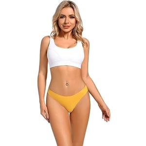 Fait sur mesure 100% coton couleur jaune taille basse dames string chaud meilleur prix Bangladesh - Product Image 3