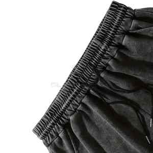 Short en jean droit en toile délavée à l'acide pour hommes sur mesure respirant 100% coton taille moyenne anti-boulochage Streetwear Style décontracté - Product Image 2