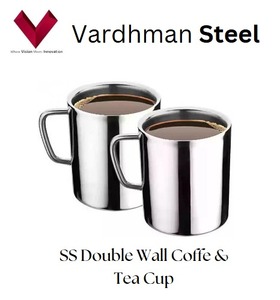 Vente à forte demande Tasse à café et à thé en acier inoxydable à double paroi, Tasse à café et à thé en acier à double paroi, Tasse à thé et à café en acier - Product Image 5