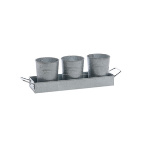 GALVANIZED POT IN NEW STYLE METAL PLANTERS FOR GARDEN DECORATION METAL PLANTERS FOR HOME DECORATION GALVANIZED POT - Product Image 2