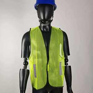 Chaleco de Seguridad de Alta Visibilidad sin Mangas de Poliéster con Cinta Reflectante, Certificado CE, de Secado Rápido para Trabajadores de la Construcción y Exteriores - Product Image 1