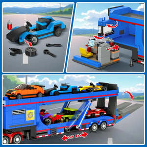 ชุดของเล่นรถบรรทุกการ์ตูนประกอบเอง 7 คัน บรรจุภัณฑ์ภาษาอังกฤษ - Product Image 4