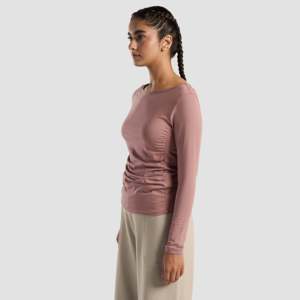 Dusty Pink Leisure <b>Tops</b> with Side Gather Detail - Product Image 3