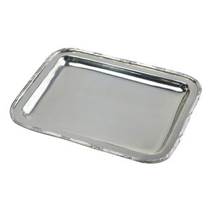 Plateau en acier inoxydable pour hôtel Plateau miroir en métal argenté de luxe Plateau de service décoratif Logo personnalisé pour la décoration de la maison - Product Image 2