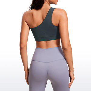 2024 Design Femmes Une Épaule Crop Sport Soutien-Gorge Sans Manches avec Une Sangle Faible Impact Entraînement Yoga Soutien-Gorge Sans Couture et Respirant - Product Image 3
