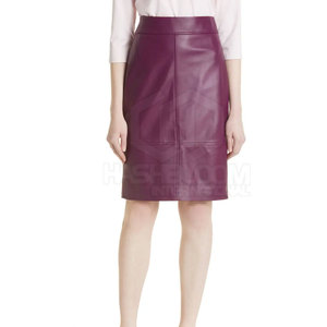 2024 Custom Plus Size Women's Genuine Leather Natural Waist Lace Casual Breathable Mini Knitted Solid Pattern Pleated <b>Skirt</b> High - Product Image 2