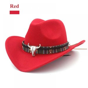 Chapeau de cowboy personnalisé avec bandes de boîte à logo Vintage Western Style Jazz Panama Cowgirl chapeau feutre pour couvre-chef chapeau en cuir - Product Image 1