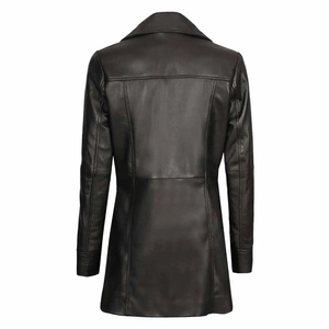 Abrigos de Cuero Genuino Casuales y Transpirables para Mujer, Diseño Vintage a Prueba de Viento con Logotipo, Venta al Por Mayor - Product Image 4