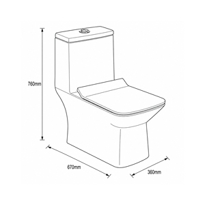 Inodoro Cruz Contemporary de una pieza alargado, montado en el suelo, con sifón en S/P, doble salida, ecológico, fácil de limpiar, de cerámica vitrificada, para baño, India 5 - Product Image 2