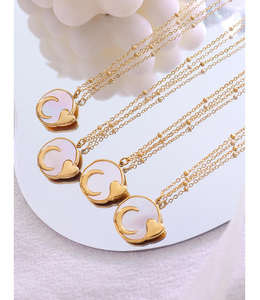 Collar Redondo con Colgante de Concha Marina Blanca 2025, Plata de Ley, Chapado en Oro de 18k, Collar de Diamantes Hip Hop para Hombre, Resistente a la Decoloración - Product Image 2