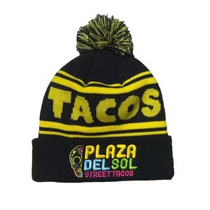 Gorro de Punto de Lana Merino Suave y Cálido de Invierno de Alta Calidad Personalizado 2026, Gorro de Punto Grueso con Etiqueta de Cuero, Gorro Unisex - Product Image 1