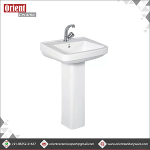 Exportador mundial que vende pedestal de lavabo de cerámica blanca de uso de baño de lujo moderno de calidad estándar a buen precio - Product Image 2