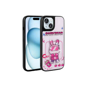 Funda Protectora JoieCreatif con Figura Icónica para iPhone 15 14 Plus 13 Pro Max XR - Carcasa de Silicona Luminosa con Relieve en Blanco - Product Image 1