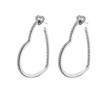 Orecchini Pendenti a Cuore in Argento Sterling con Motivo Milligraine - Accessorio alla Moda - Product Image 4
