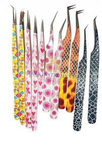 Pince à épiler professionnelle d'extensions de cils en acier inoxydable avec embouts en fibre enduit de papier durable pour le style des cils - Product Image 6