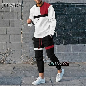 Conjunto de 2 piezas de invierno para hombre, chándales con estampado 3D, Conjunto de camiseta de manga larga, ropa de calle, ropa deportiva informal para hombre, camiseta de gran tamaño para hombre - Product Image 5