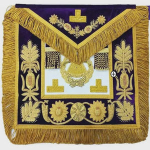 Tablier de Grand Maître Maçonnique Vintage de Haute Qualité, Broderie Artisanale, Velours de Peau d'Agneau Écologique, Personnalisable - Product Image 1